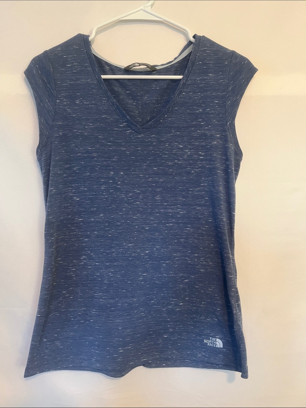 The North Face Women's Navy Heather V-Neck Cap-Sleeve Tank, Size Small